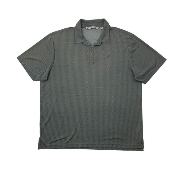 Travis Mathew Polo Shirt Men XL Extra Large Graphite Grey Weave Performance Golf - Picture 1 of 9